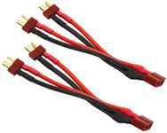 2pcs Deans Style T-Plug Parallel Y- Harness 2 Male 1 Female for Lipo RC Battery ESC