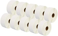 10 Compatible Rolls 38mm x 25mm White Direct Thermal Labels for Zebra GK420d GK420t GC420d GX420d GX420t GC420t GX430t GT800 LP2844 TLP 2844 Citizen CL-S521 CL-S621 CL-S631 (2000 Labels per Roll)