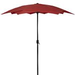 Northlight 8.85ft Outdoor Patio Lotus Umbrella with Hand Crank, Terracotta