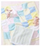 Double Knit Knitting Pattern for Baby Blanket - Striped Squares Lace or Textured (UKHKA 246)