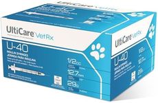 UltiCare VetRx U-40 Pet Insulin Syringes, Comfortable and Accurate Dosing of Insulin for Pets, Compatible with Any U-40 Strength Insulin, Size: 1/2cc, 29G x ½’’, with Half Unit Markings, 100 ct Box