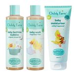 Childs Farm | Baby Regime Bundle | Baby Moisturiser 200ml, Baby Wash and Baby Bubbles 250ml | Suitable for Newborns with Dry, Sensitive and Eczema-prone Skin