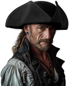 VZQI Adult Pirate Tricorn Colonial Costume Hat Black