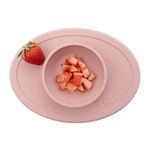 ezpz Tiny Bowl - 100% Silicone Suction Bowl with Built-in Placemat for First Foods + Baby Led Weaning - Fits on All Highchair Trays - 4 Months+ (Blush)