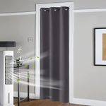 RYB HOME Blackout Doorway Curtains for Bedroom, Rustproof Grommets Door Curtain Privacy Thermal Insulated Room Divider Temporary Door for Closet Kitchen Storage Room, Grey, W42 x L80 inches, 1 Panel