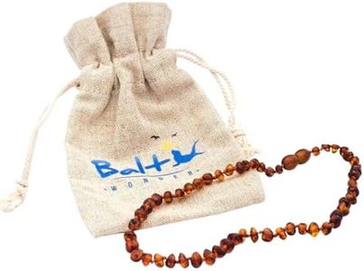 Amber Necklace (Baroque Polished Cognac) Certified as 100% Authentic Baltic Amber.