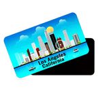 dhcrafts Rectangular Rubber Fridge Magnet/Magnetic Card Blue California Los Angeles Design Pack of 1 (8.6cm x 5.4cm)