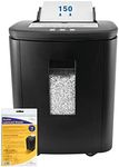 150 Sheet Auto Feed Shredder: Heavy Duty Operation, High P-5 Security, Long 30 Minute Duration - includes 10 Pack Shredder Lubricant Sheets