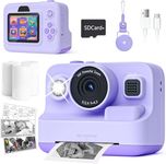 CADDLE & TOES Instant Print Camera for Kids - 2.4 Inch Kids Camera Instant Print with Print Paper & 4G Card- Kids Toys HD Digital Camera as Christams Birthday Gifts for Girls Boys Age 3-12 (Purple)