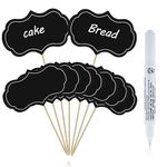 50 Pieces Food Signs for Party Buffet Food Tags for Buffet Party Food Labels Cheese Markers for Charcuterie for Wedding Birthday Party Decorations (Black)