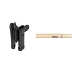 Stagg DSH Drum Stick/Beater Holder Clamps on Kit & Vic FIrth - NOVA Drumsticks - 5A - Wood Tip