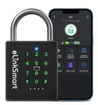 eLinkSmart Heavy Duty Smart Padlock with Key Backup, RFID Lock with Code, Weatherproof Bluetooth App Controlled Keyless Entry Electronic Combination Lock for Outdoor Fence Gate Pool Shed Gym Locker