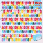 100 PCS Mini Pop Fidget it Keyrings for Kids, Valentines Heart Silicone Pop Fidget Keychain Toys Bulk, Party Favours, Push Poping Bubble Sensory Toy Stress Reliever Anti-Anxiety