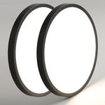 Mikeru 30cm Black Ceiling Light, 2pack Round Hallway Ceiling Lights 4000k Neutral Light Bathroom Ceiling Light Ultra-Thin 2.4cm/0.94in Flush Mount Ceiling Light for Kitchen, Laundry Room