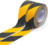 BOMEI PACK Anti Slip Safety Grip Tape,50mm x 10M Non Slip Stair Treads Hight Traction Grip Tape for Steps,Indoor and Outdoor Use,2 Rolls Pack,Yellow/Black