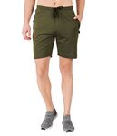 VEGO 4 Way Lycra Dry fit Shorts for Men, Four Way Lycra Half Pant for Men Olive Green