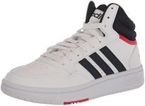 adidas Men's Hoops 3.0 Mid Top Basketball, White/Ink/Vivid Red, 9