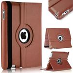 TechDealsUK 360 Degree Rotating Case For Apple iPad 4 3 2 (2011-2012) PU Leather Stand Swivel Folio Cover (Brown)