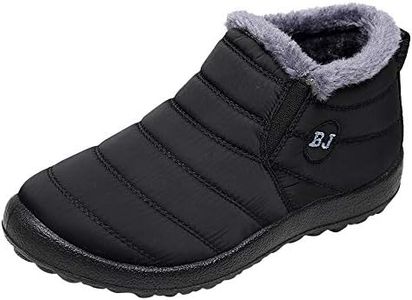 riou Botas de Nieve para Mujer Impermeables Forradas con Pelo Casual Calzado Punta Redonda Botas de Nieve Caliente Felpa Boots Zapatos Outdoor Ligero