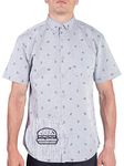 Visive Hawaiian Shirts for Men Short Sleeve Button Down/Up Mens Shirt Grey Hamburger Big 4X