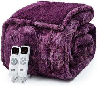 EHEYCIGA Electric Heated King Blanket, 9 Heat & 10H Auto-Off, Purple