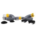 Camco Deluxe Sewer Hose Kit with Swivel Fittings, Clear Elbow Fitting, Hoses, Storage Caps, and Bonus Clear Extender, 20 Feet (39658)