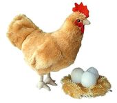 Adore Plush Company Standing Penny The Hen Chicken with Eggs and Nest Stuffed Animal Toy, 12"