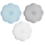 3 Pcs Shower Drain Covers Hair Catcher, 5.7 Inch Silicone Kitchen Sink Strainer Bathroom Shower Sink Stopper - Drain Cover Hair Trap, Filter for Kitchen Bathroom Tub