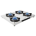 Everflame Pearl 4 Burner Gas Stove 5G Technology (Gas-Saver) | ISI Certified | Stainless Steel Gas Stove + Heavy & Durable Body | 2 Year Free Product Warranty + Free Doorstep Service Across Pan India