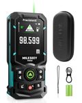 MiLESEEY S50 Green-Beam Laser Measure Distance with 120m Laser Measure Tool, Metric/Imperial, 2.4" IPS Backlit Display, P2P, 18 Modes, Side-laser Aglignment, for Indoor & Outdoor