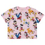 Disney Ladies Mickey & Minnie Mouse Shirt - Classic Mickey & Minnie Mouse Mickey & Minnie Skimmer Tee, Pink, Small