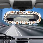 Tomeusey Halloween Pumpkin Print Car Rearview Mirrors Cover Portable & Breathable Vehicle Inner Rear View Protector Auto Interior Accessories for Sedan Trucks Van Van Decor