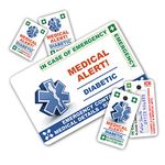 DIABETES In Case of Emergency (I.C.E.) ICE Card Pack with Key Rings & Stickers