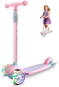 APEXORIGIN 3 Wheel Scooter for Kids Ages 3-12,Kids Scooter with Light Up Wheels, Sturdy Deck Design, and 4 Height Adjustable Suitable for Kids Ages 3-12