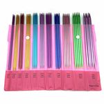 55Pcs Knitting Needle Set, 2.5mm-6.0mm Aluminum Double Pointed Ergonomic Design Knitting Needle Kit for Handmade DIY Knitting