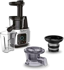 Moulinex Juice & Clean Extracteur de jus de fruits et de légumes, Jus vitaminés, Pressoir, 150 W, 42 à 83 tours/min, Jus de fruits frais, Confiture, Coulis, Sorbet, Nettoyage automatique ZU420E10