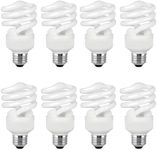 Star Commercial Compact Fluorescent Light Bulb T2 Spiral CFL, E26 Medium Base, 13W (60W Equivalent), 900 Lumens, 120V, 4100k Cool White - UL Listed (8 Pack)