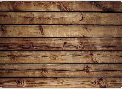 Peryiter Wood Backdrop Wood Wall Background Wooden Rustic Backdrop Durable Polyester Fabric Photography Backdrop Supplies for Party, Wedding Baby Photoshoot (Brown,8 x 6ft)