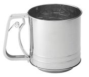 Mrs. Anderson's Baking 703 Hand Squeeze Flour Sifter, Stainless Steel, 5-Cup Capacity, Stainless_Steel, Silver