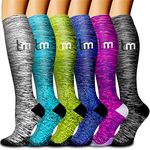 Bluemaple Copper Compression Socks Women & Men(6 Pairs) - Best for Running,Medical,Athletic Sports,Flight Travel, Pregnancy