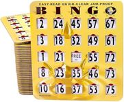 Mr. Chips Jumbo Slide Bingo Shutter Cards | Deluxe Jam Proof Quick Clear | Rapid Slide Reset | Easy Read Numbers | Large Sliders Big Tabs | Extra Thick Board | 25 Pack | Gold Rush Design