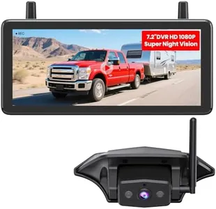 AUTO-VOX RV Backup Camera Wireless: Pre-Wired for Furrion System, HD 1080P 7.2'' DVR Monitor,Stable Signal Transmission Dual Antenna, Super Night Vision Fusion Backup Camera for RV, Trailer, Camper