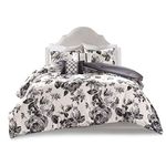 Intelligent Design Dorsey Floral Print Comforter Set, Full/Queen, Black/White