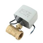 TruGet Techno AC 220V Electric Ball Valve, DN25, 1 Inch 2-Way 3-Wire Brass Motorized Ball Valve/Brass Ball Valve with Actuator