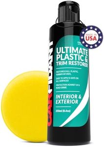 Carfidant Ultimate Trim & Plastic Restorer for Cars - Black Plastic Restorer - Restores Faded and Dull Plastic, Rubber, Vinyl Back to Black - 8.4 oz Kit