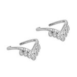 ZAVYA 925 Sterling Silver Gorgeous Crown Rhodium Plated Toe Ring Pair for Women | Gift for Women | With Certificate & 925 Stamp