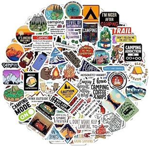 BulbaCraft 100Pcs Funny Camping Stickers — Camping Gifts, Camp Stickers, Camping Planner Stickers, Fun Camping Gifts for Men & Women, Camper Stickers, Camp Life Laptop Decals