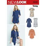 NEW LOOK Patterns Misses' Easy Shirt Dress and Knit Dress A (8-10-12-14-16-18-20) 6449