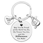 Ximalun Music Keyring Music Teacher Appreciation Gifts Make a Difference Keyring Gift for Musician Music Lovers Christmas Birthday Teachers Day Leaving Retirement Thank You Gift for Music Teacher