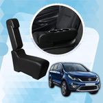 PABLA ENTERPRISES Wooden Car Center Seat & Premium Armrest with 2 Bottle and Mobile Holder for TATA Hexa